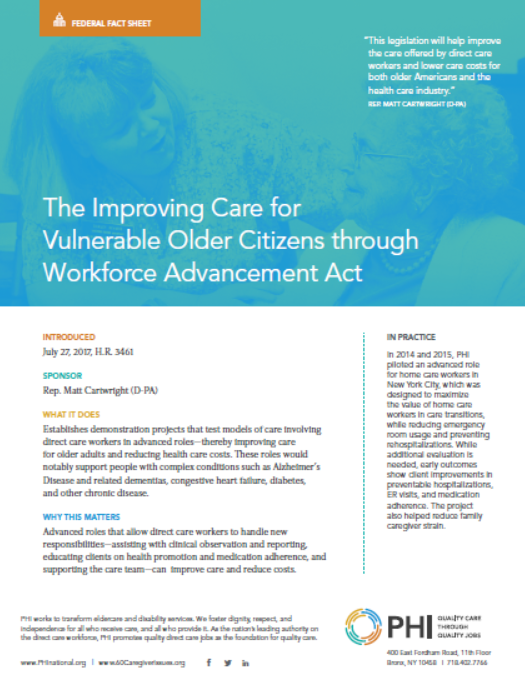 Improving Care for Vulnerable Older Citizens through Workforce Advancement Act